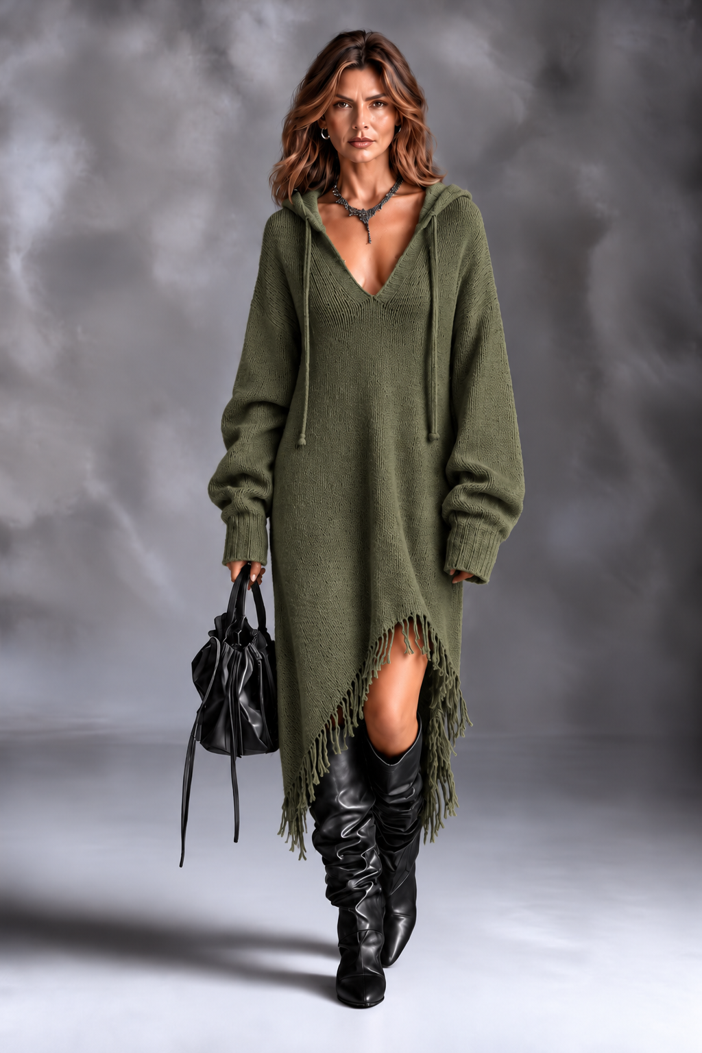 Garise – Kapuzenstrickkleid