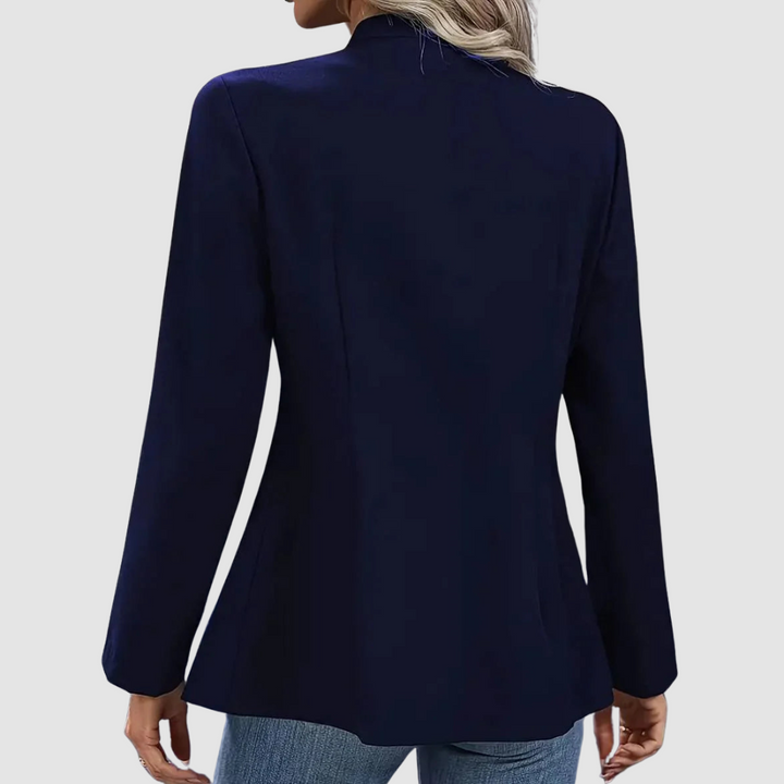 Zelise – Kragenloser Blazer aus Baumwollmischung