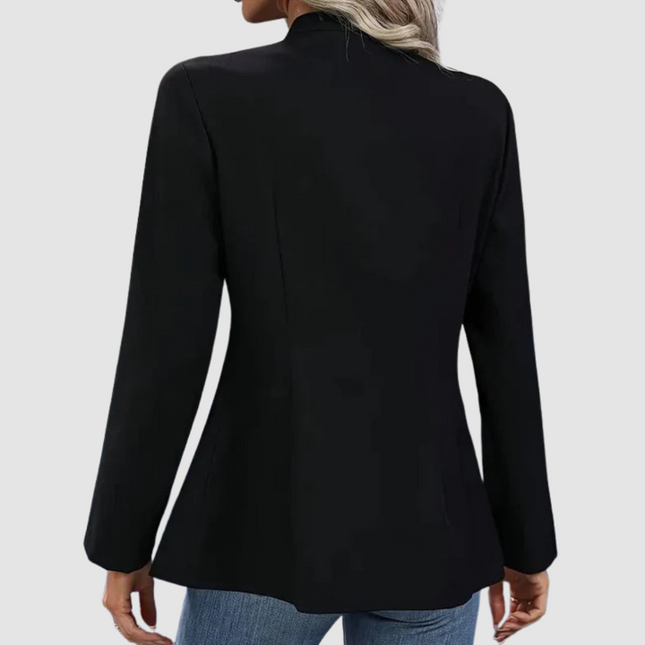 Zelise – Kragenloser Blazer aus Baumwollmischung