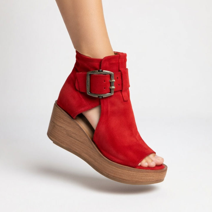 Mireli – offene Keilabsatzstiefelette