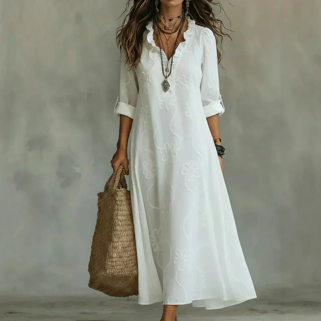 Talira – Maxikleid mit Riegelärmeln und Blumenmuster