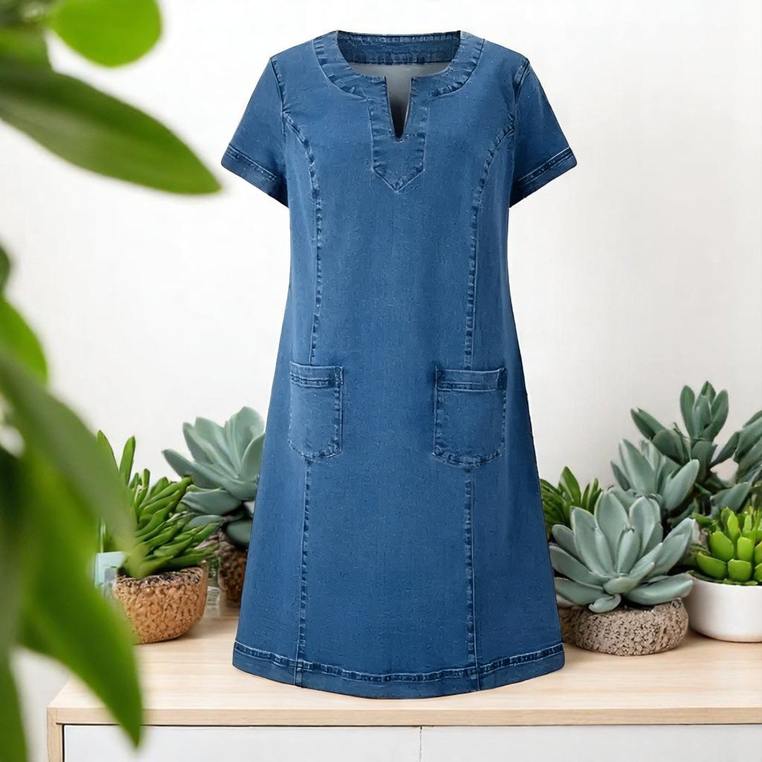 Nalira – Denim-Kleid mit Fronttaschen