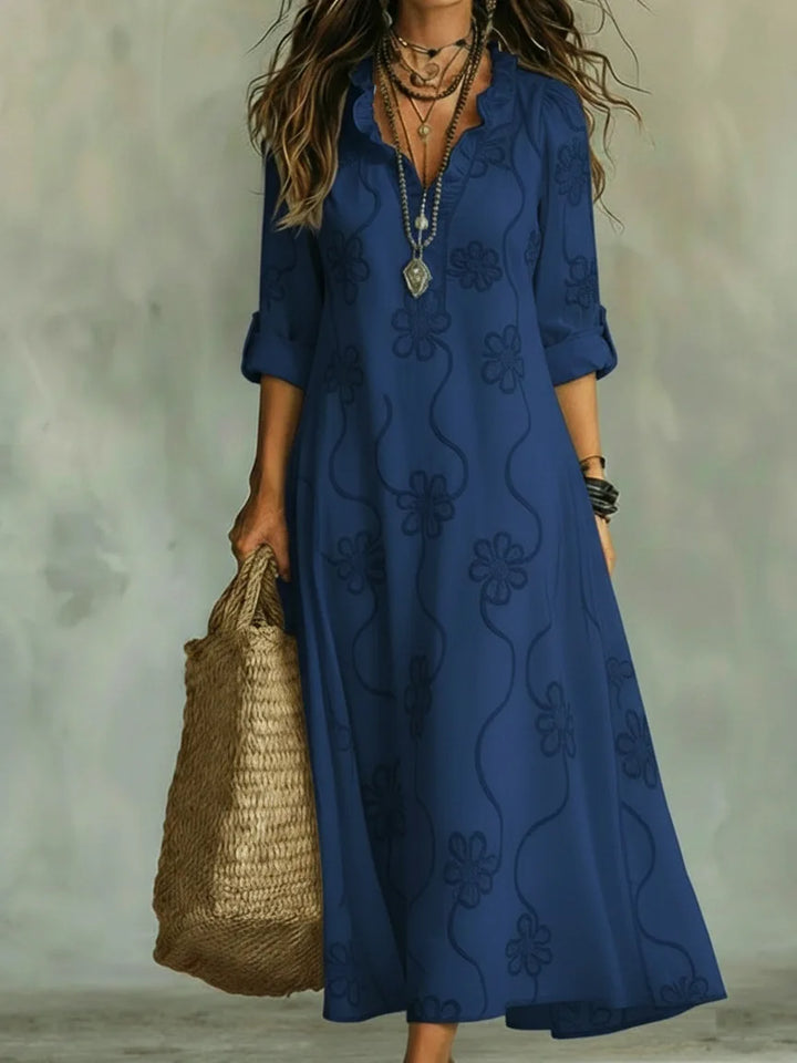 Talira – Maxikleid mit Riegelärmeln und Blumenmuster