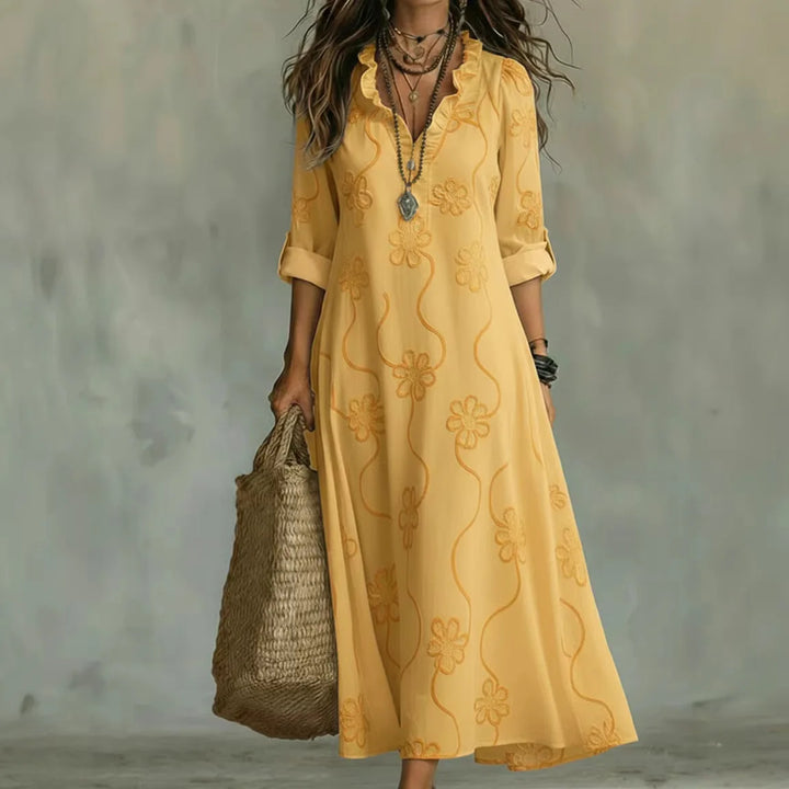 Talira – Maxikleid mit Riegelärmeln und Blumenmuster