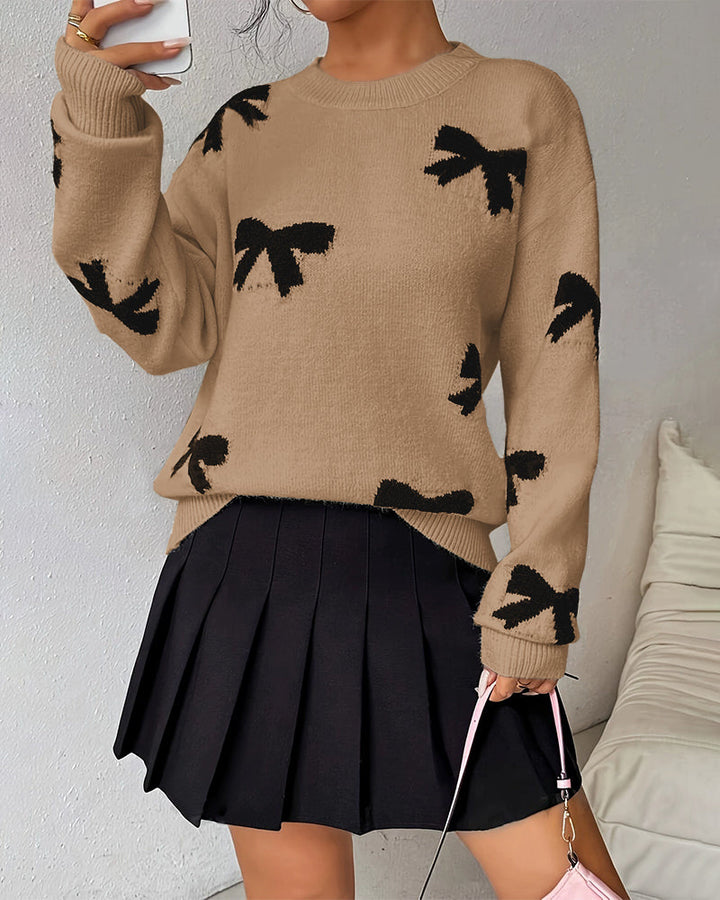 Noreli – Mit Fliege Jacquard-Stricktop