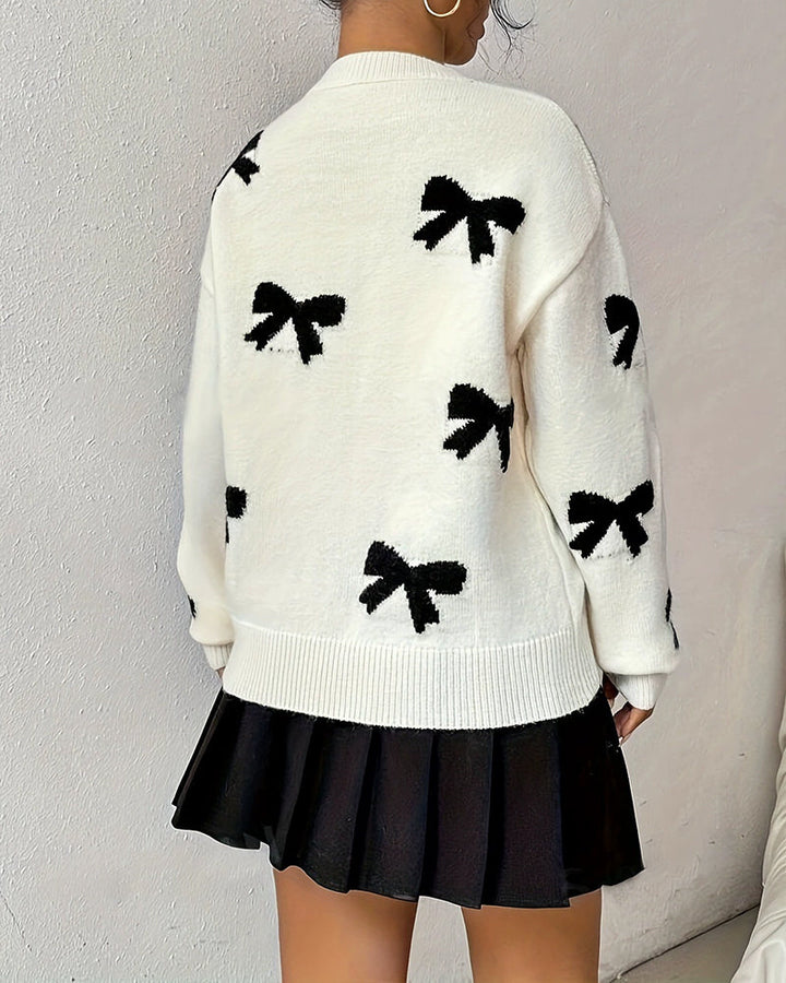Noreli – Mit Fliege Jacquard-Stricktop