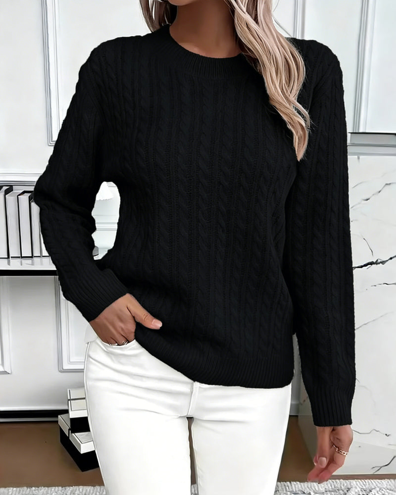 Noreya – Pullover mit Rundhalsausschnitt und Zopfmuster