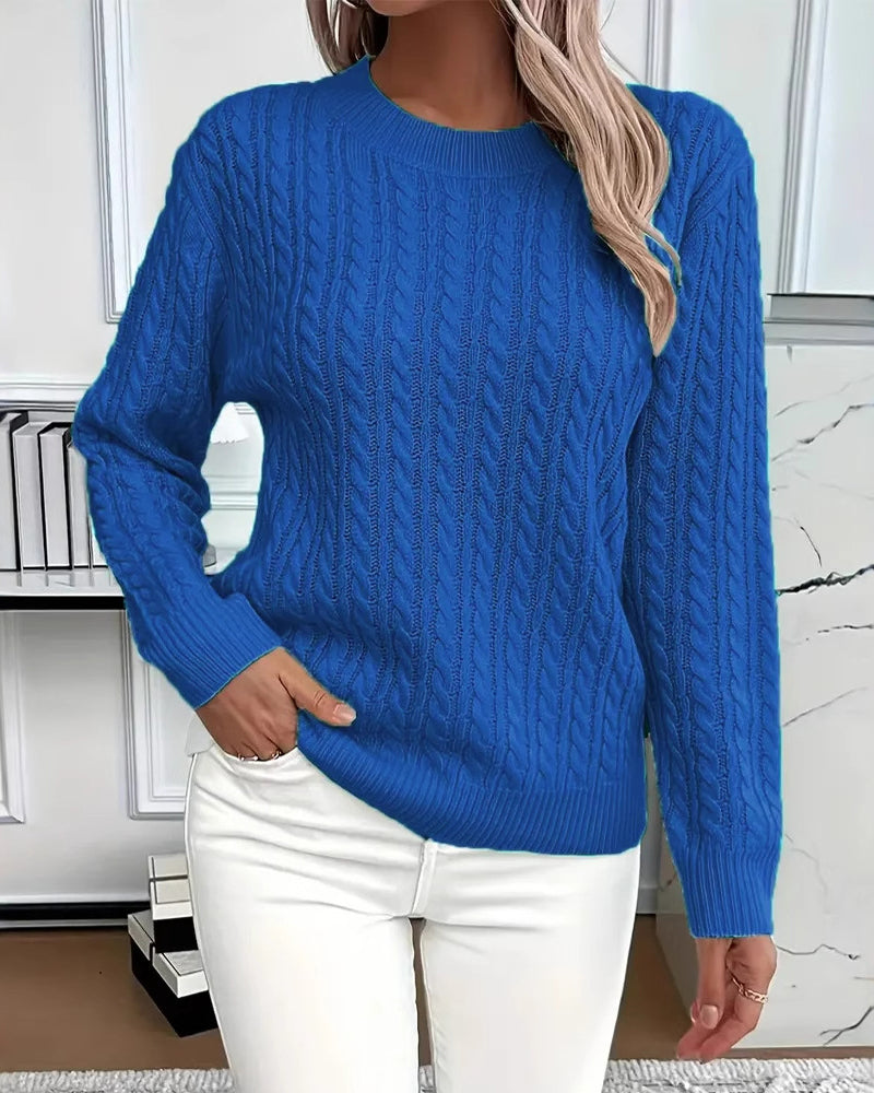 Noreya – Pullover mit Rundhalsausschnitt und Zopfmuster