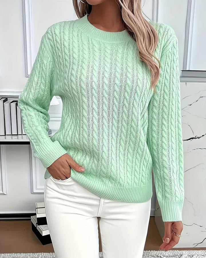 Noreya – Pullover mit Rundhalsausschnitt und Zopfmuster