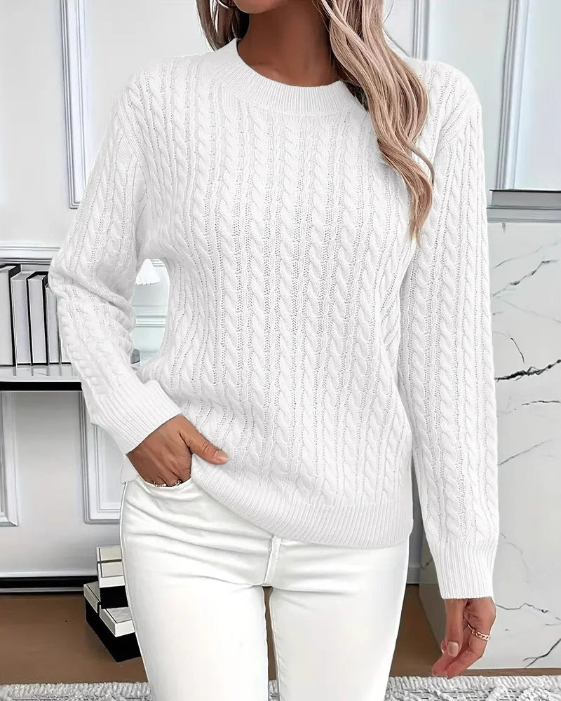 Noreya – Pullover mit Rundhalsausschnitt und Zopfmuster