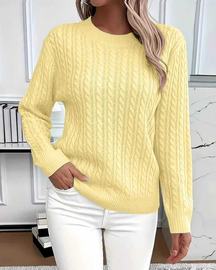 Noreya – Pullover mit Rundhalsausschnitt und Zopfmuster
