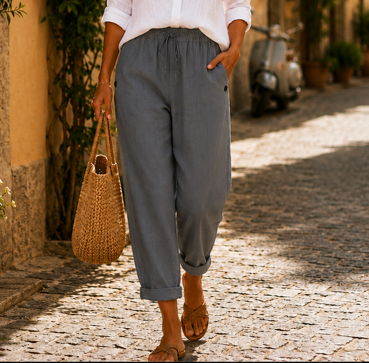 Auvina – Elastische Leinenhose