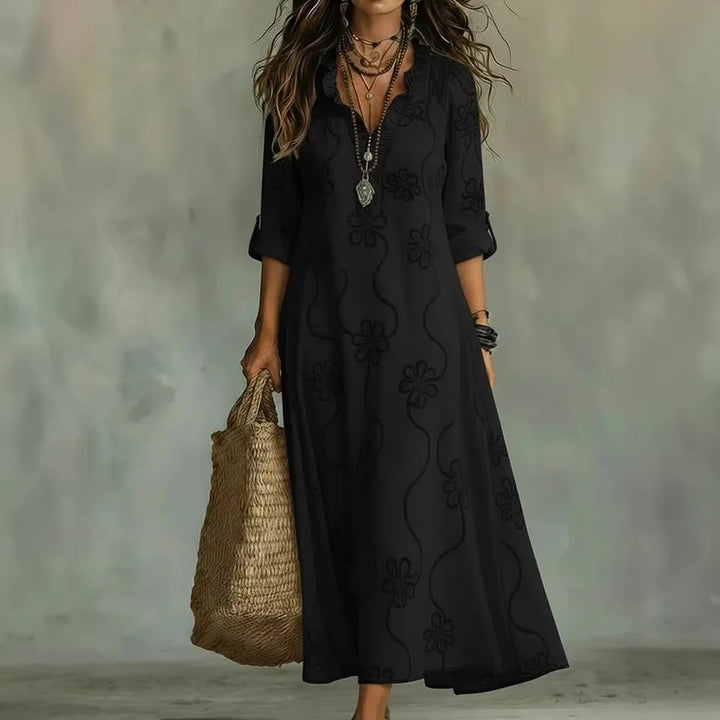 Talira – Maxikleid mit Riegelärmeln und Blumenmuster