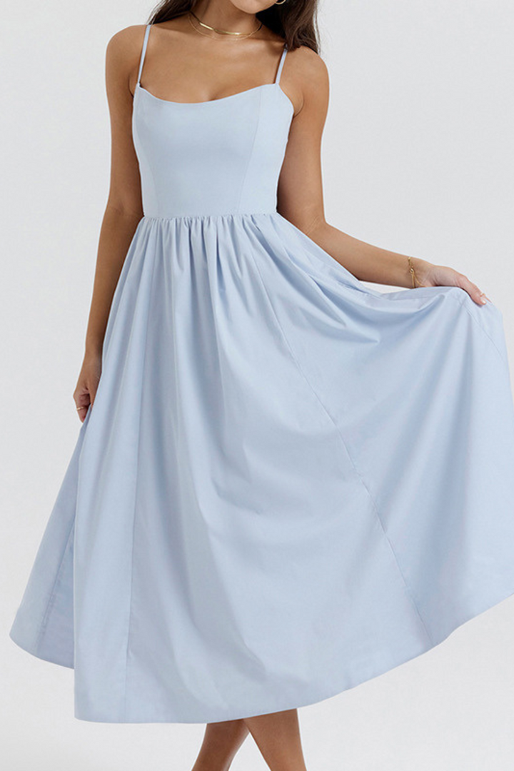 Nolara – Korsettstil, gewebtes Midikleid