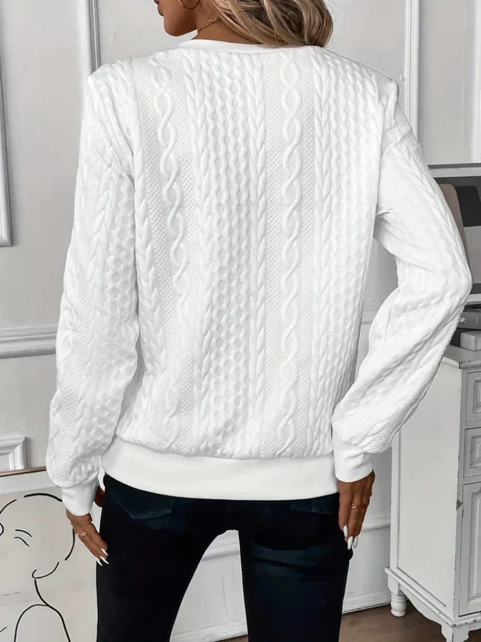 Vesina – Reißverschlusskragen Zopfmuster-Pullover