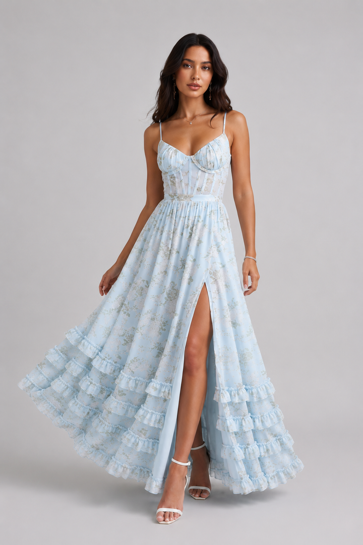 Avenya – Mit hohem Schlitz gewebtes Kleid