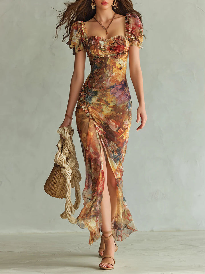 Selira – Chiffonkleid mit Taillenraffung