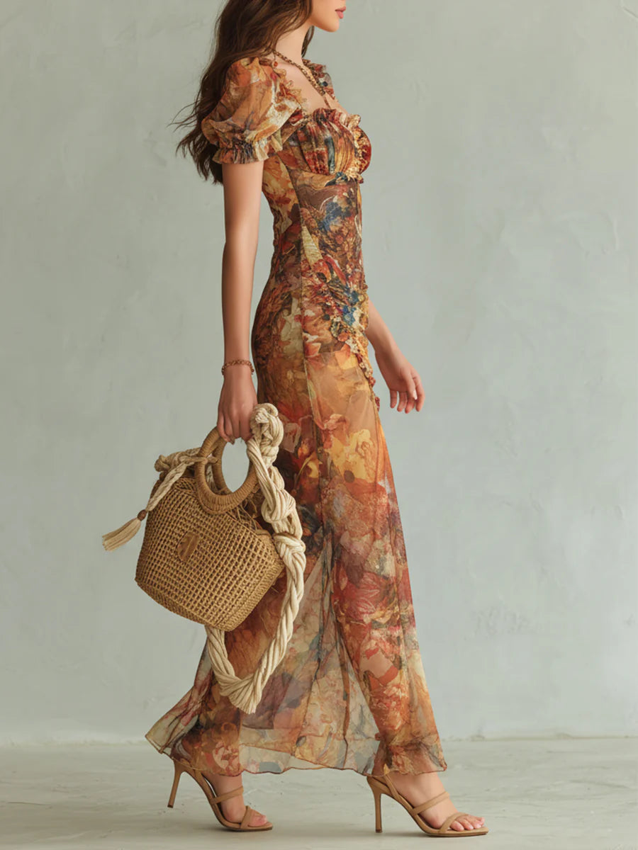 Selira – Chiffonkleid mit Taillenraffung