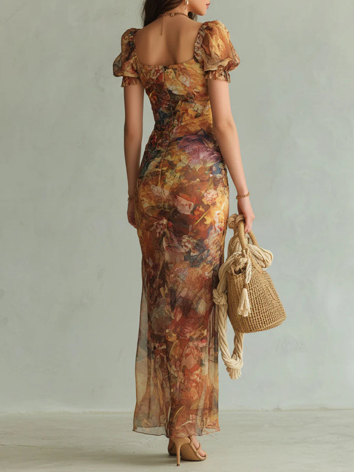 Selira – Chiffonkleid mit Taillenraffung