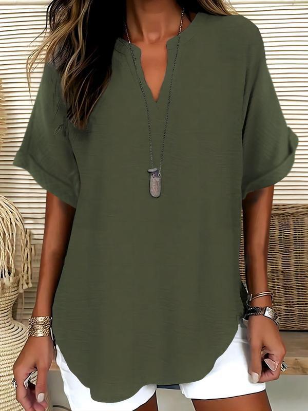 Arlise – Eingeschnittener Ausschnitt, feines Gewebe, Bluse