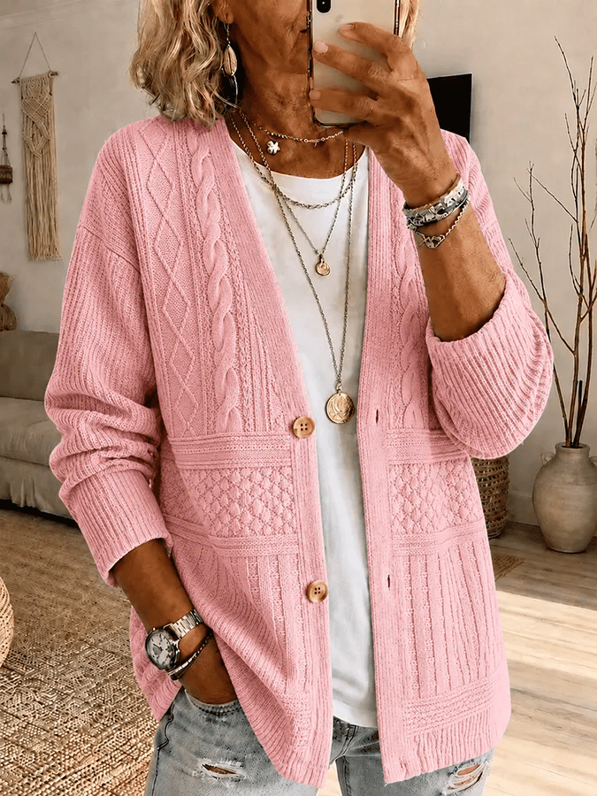 Nalira – bedruckte Jersey-Strickjacke
