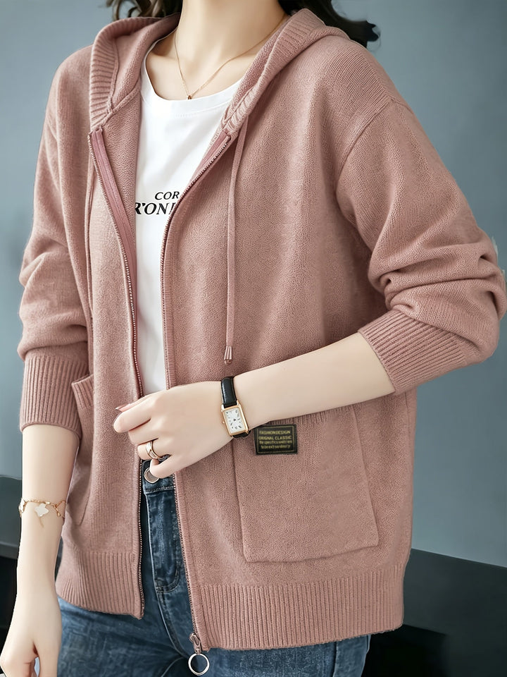 Rilena – Strickjacke mit Kordelzugkapuze aus Viskose