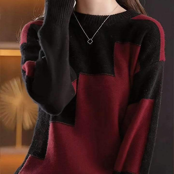 Novira – Farbblock-Strickpullover