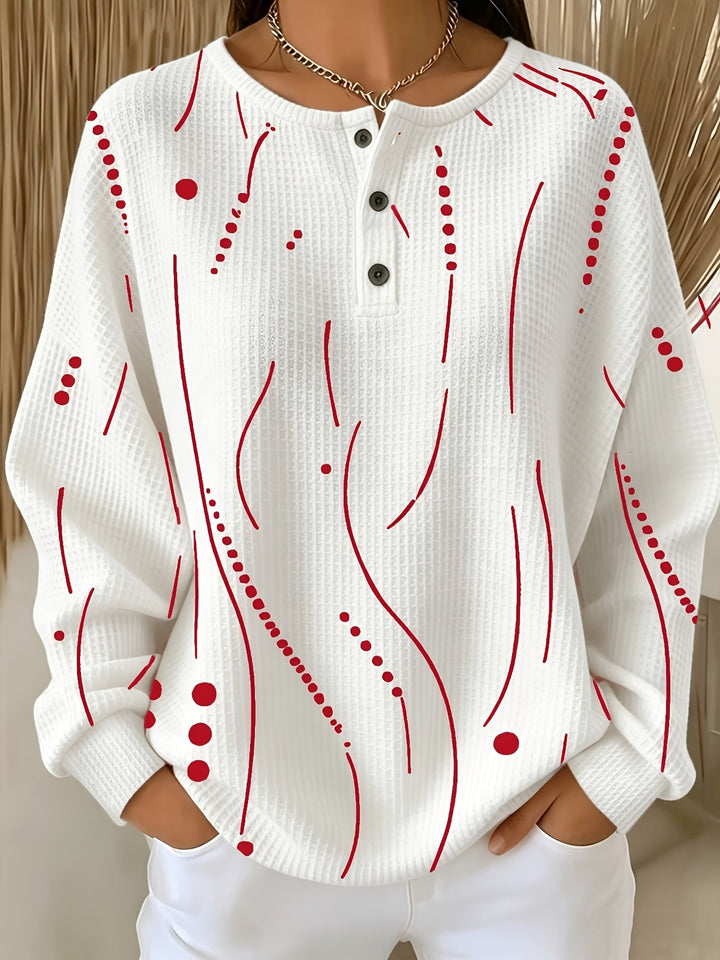 Calira – Gepunktetes Waffelstrick-Top