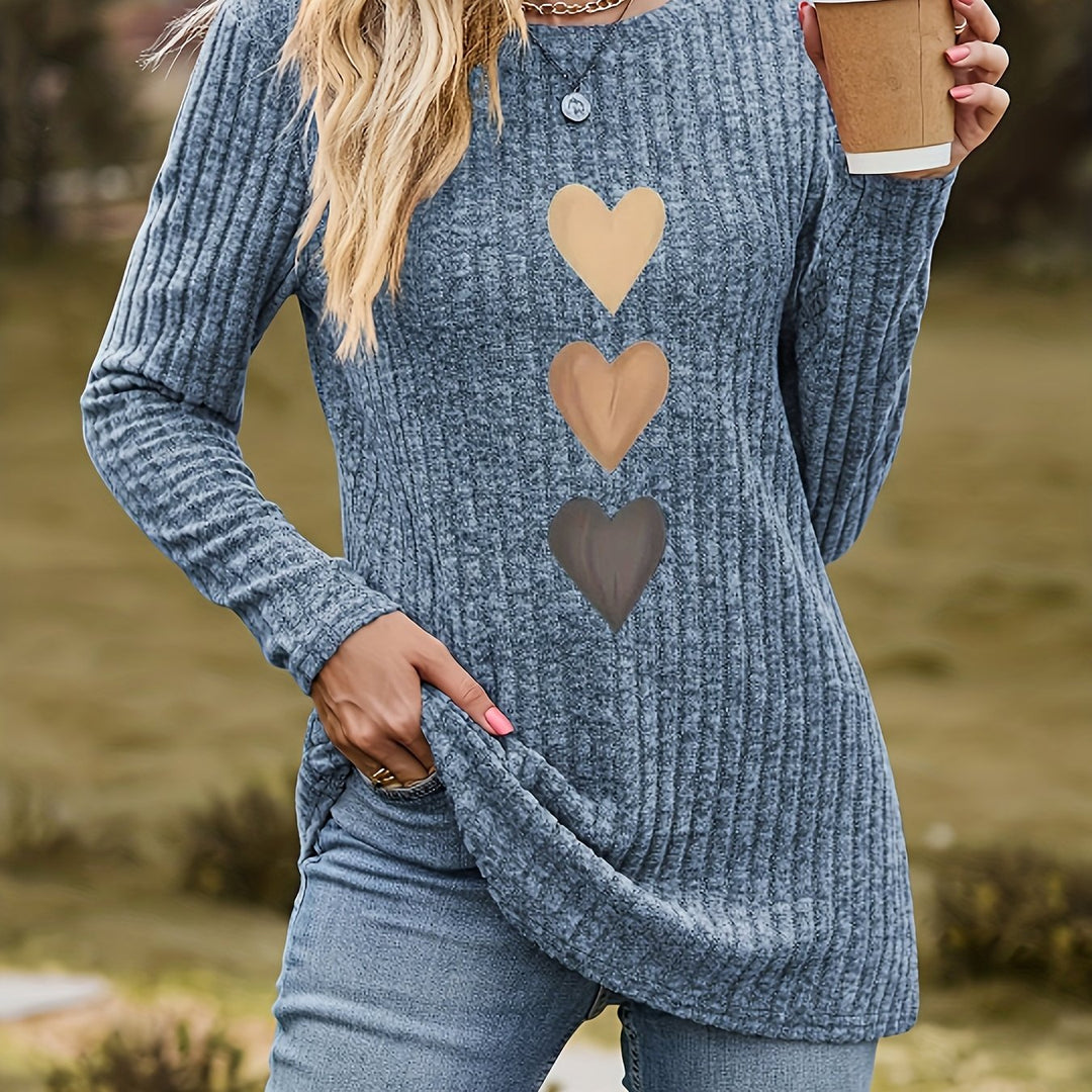 Mevara – Herzmuster-Rippstricktop