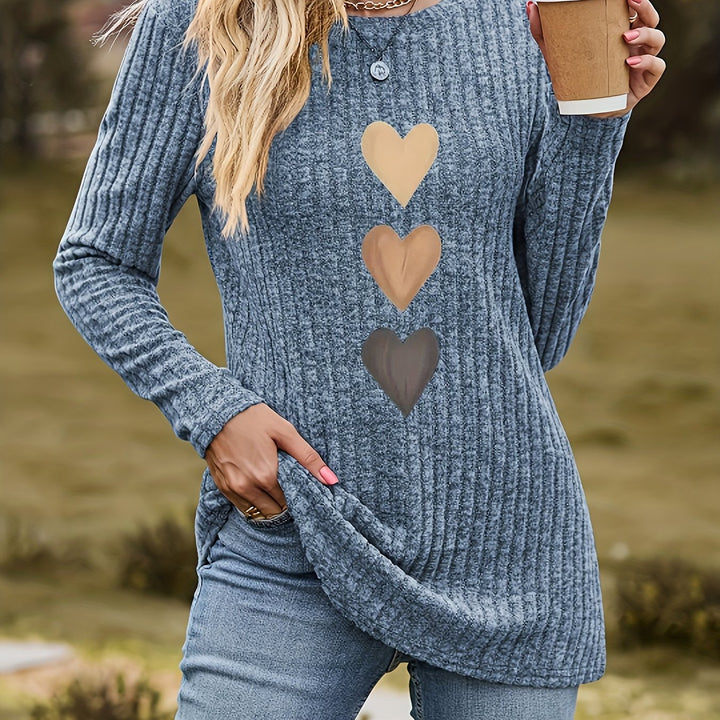 Mevara – Herzmuster-Rippstricktop