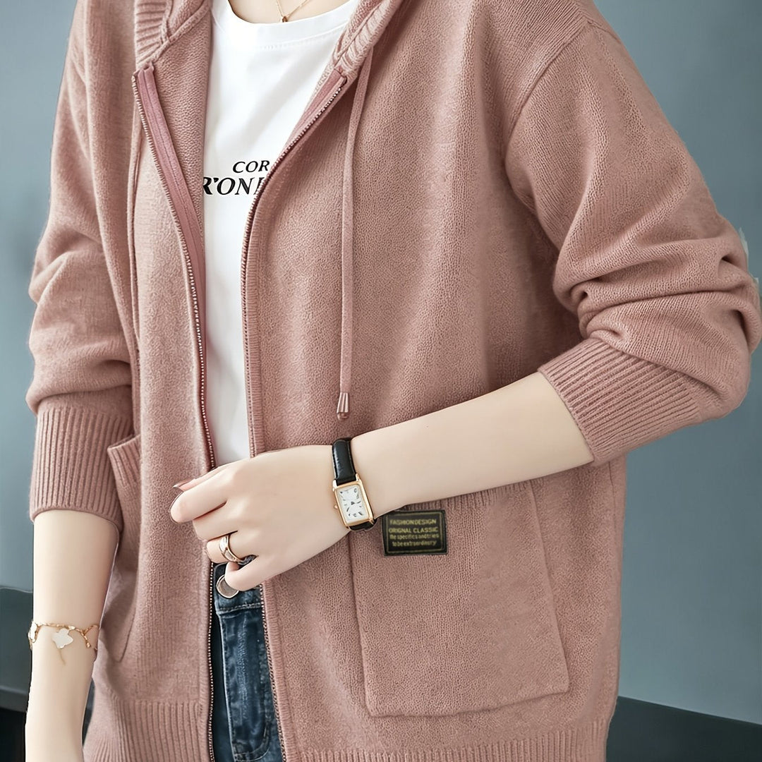 Rilena – Strickjacke mit Kordelzugkapuze aus Viskose