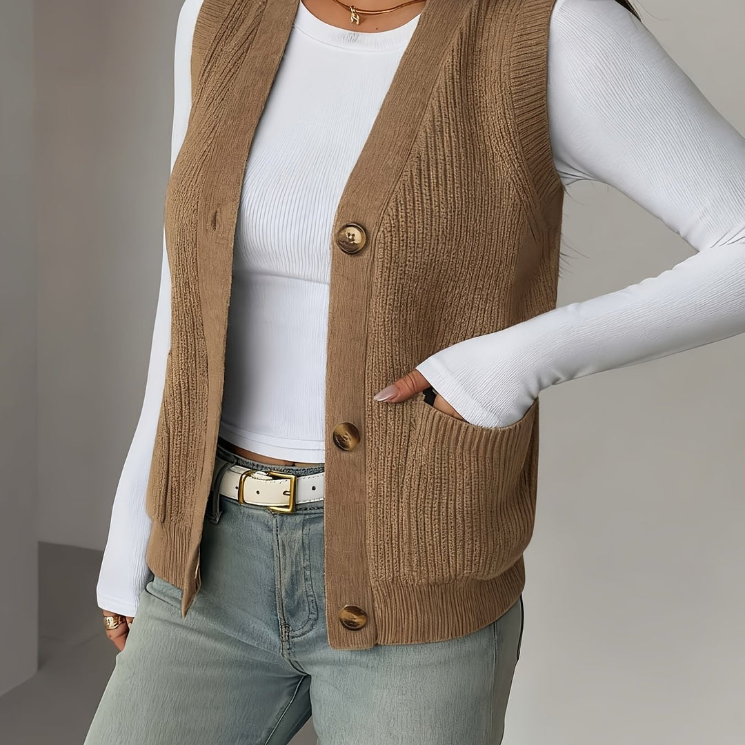 Vesara – V-Ausschnitt-Strickweste