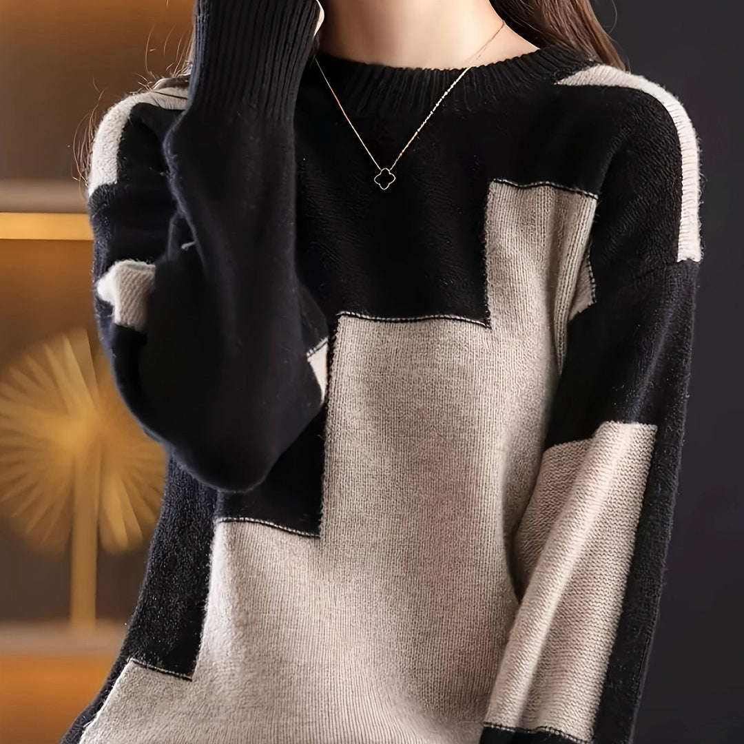 Neriva – Farbblock-Strickpullover