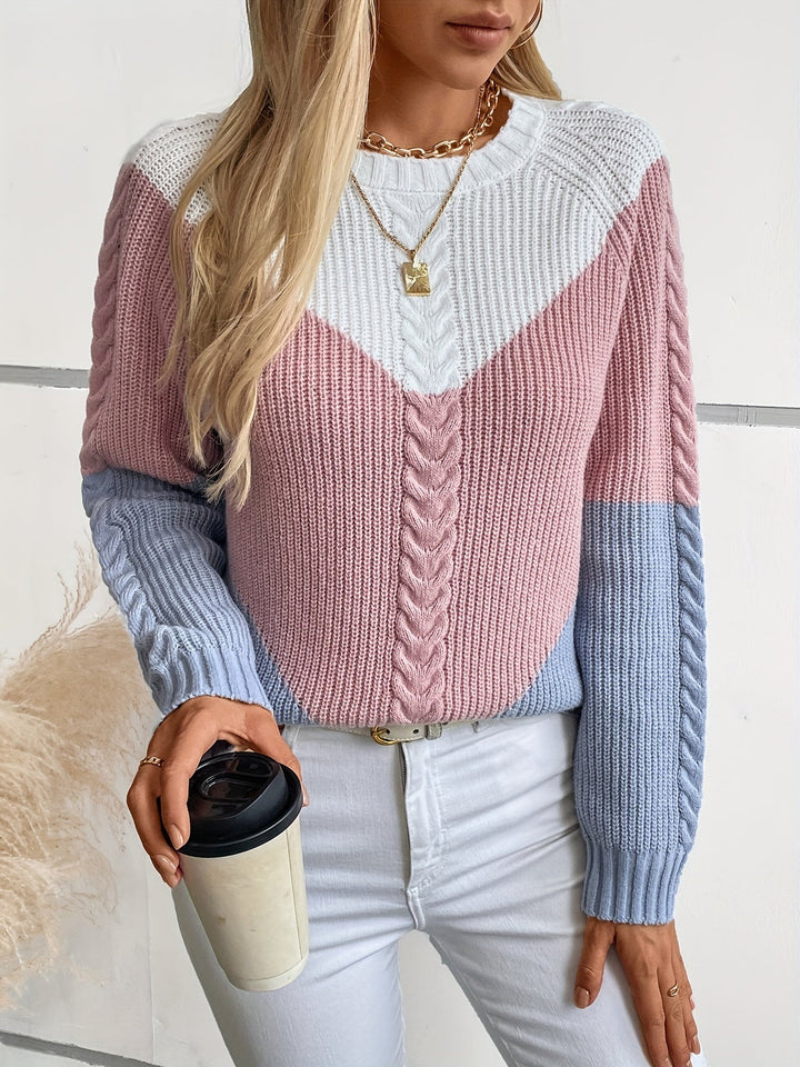 Kevara – Farbblock-Strickpullover