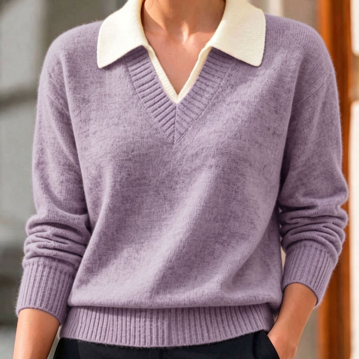 Cirelle – Pullover mit doppeltem Kontrastkragen