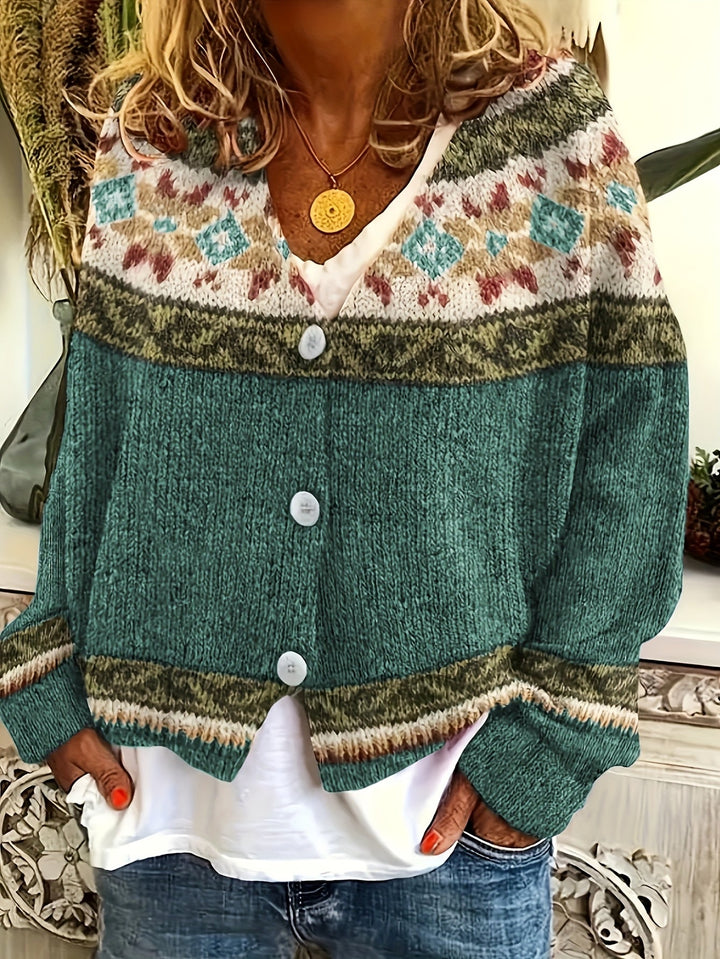Mireva – Farbblock-Strickjacke
