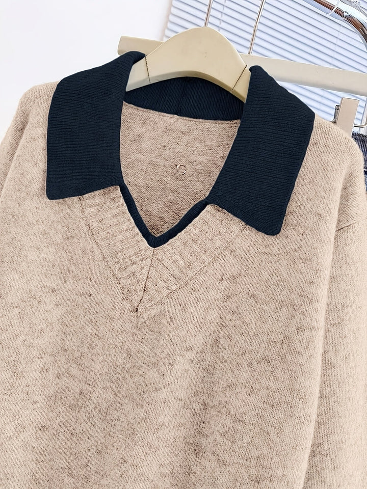 Cirelle – Pullover mit doppeltem Kontrastkragen