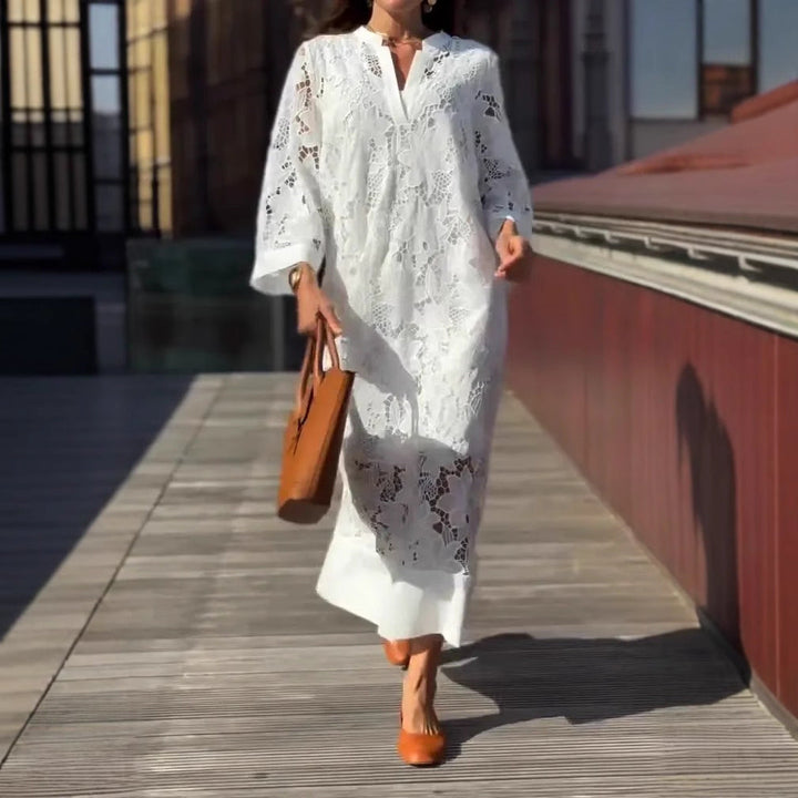 Mevara – Transparentes Spitzen-Maxikleid