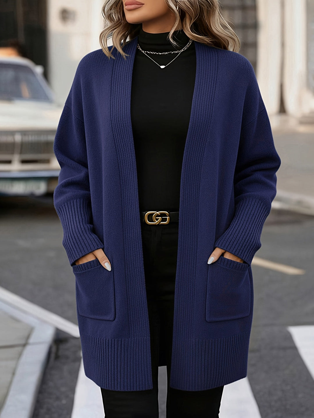 Navira – Gerippte Strickjacke