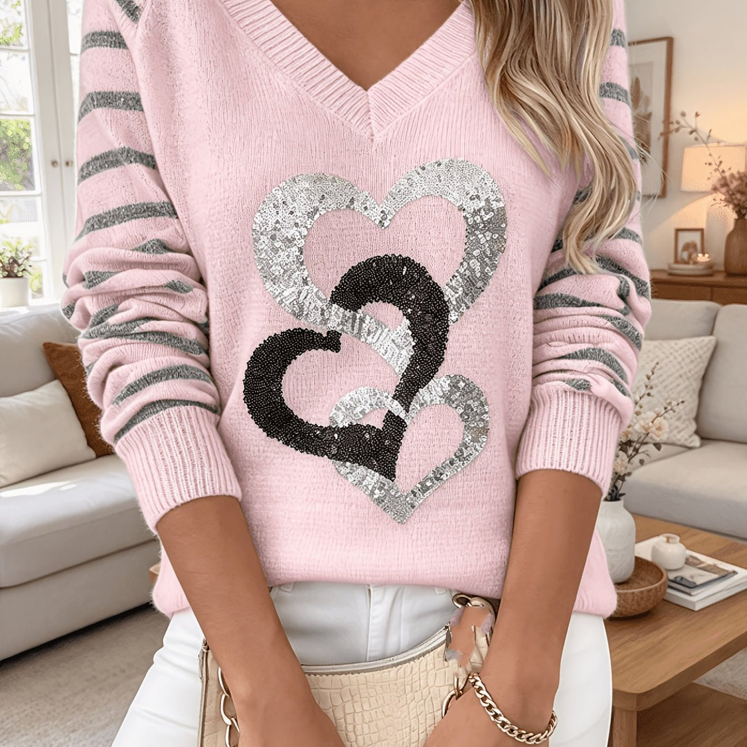 Velara – Mit Paillettenbesatz gestrickter Pullover