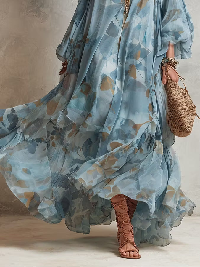 Avyra – Maxi-Langkleid aus Seidenmischung