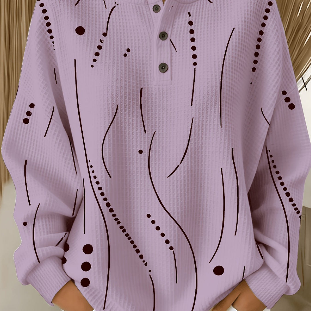 Calira – Gepunktetes Waffelstrick-Top
