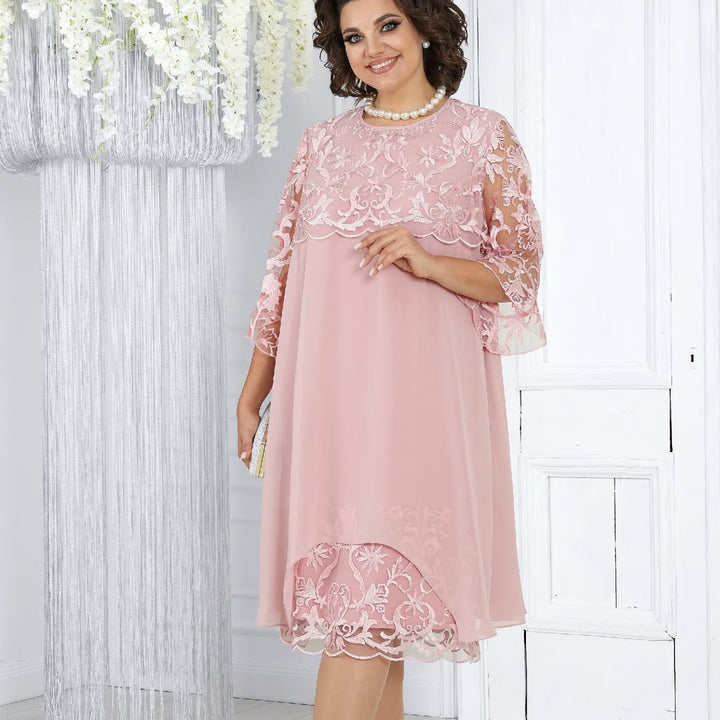 Novira – Patchwork-Chiffonkleid