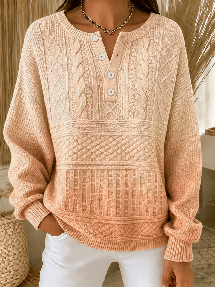Nolira – Allover-Print Baumwoll-Henleyshirt