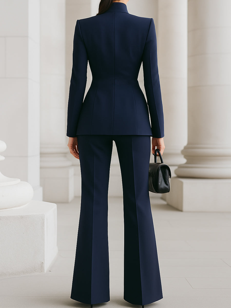 Single-Button Woven Trouser Suit