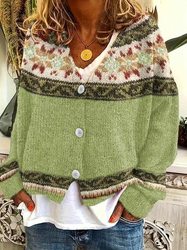 Mireva – Farbblock-Strickjacke
