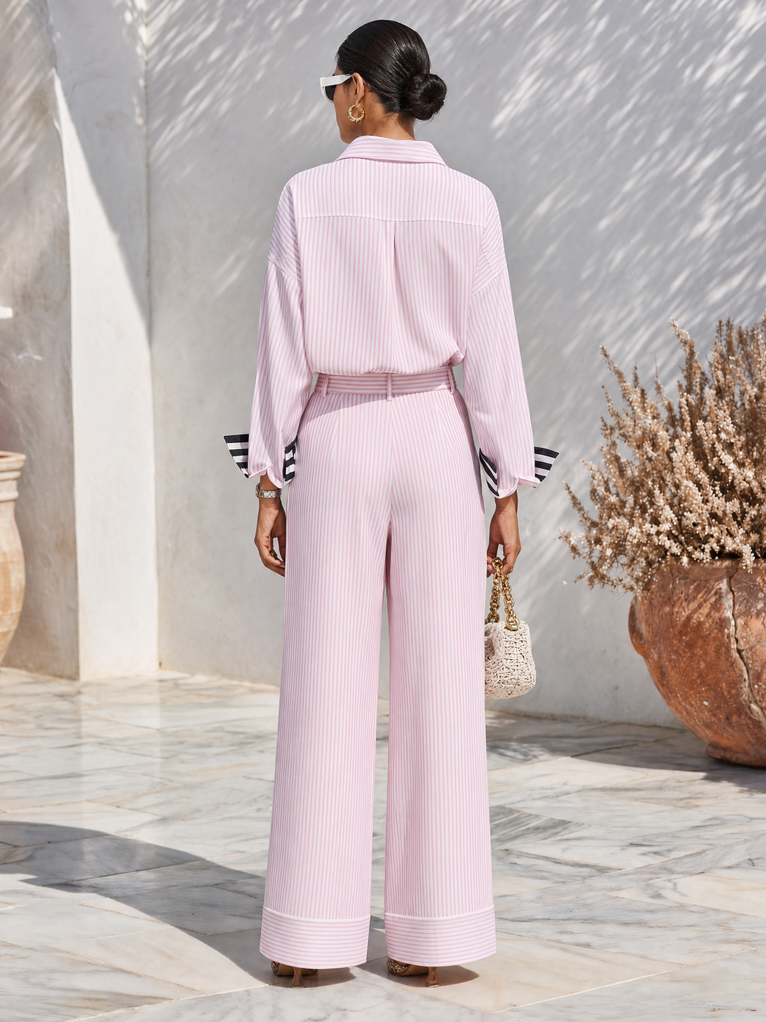 Seriva – farbblockiertes gewebtes Hosen-Set