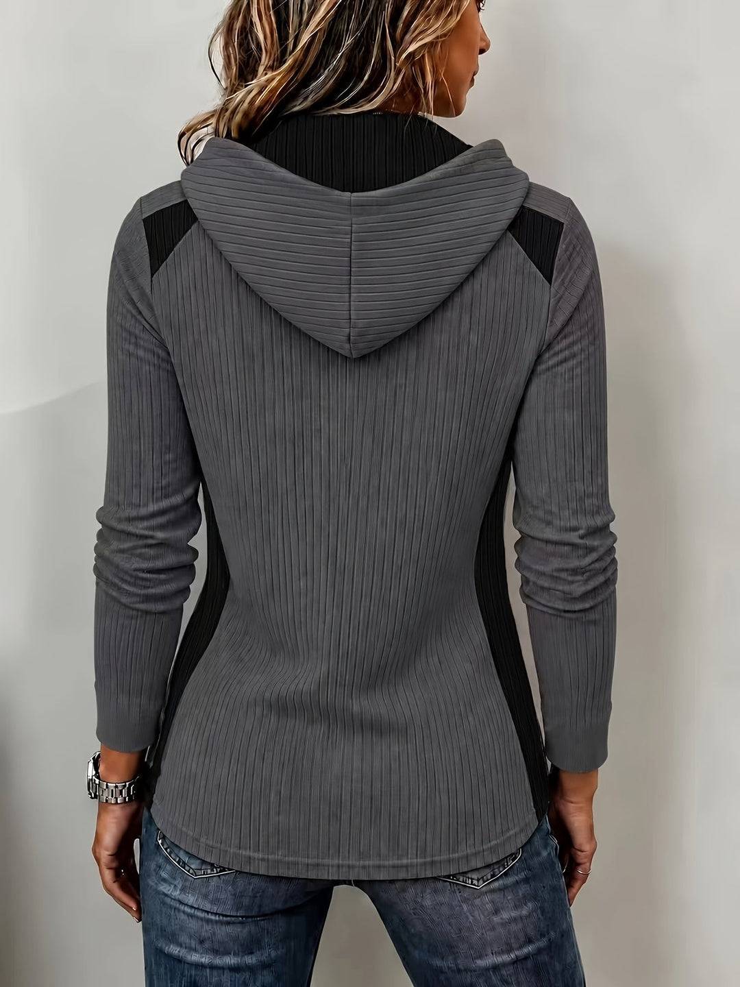 Ceraya – Halbreißverschluss-Strick-Kapuzenpullover