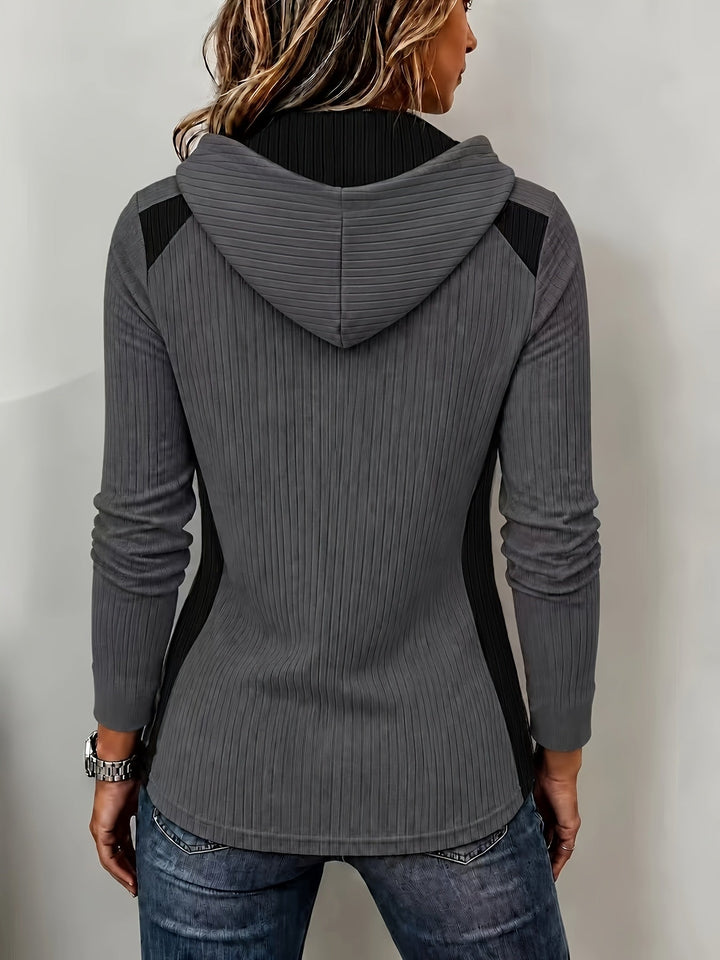 Ceraya – Halbreißverschluss-Strick-Kapuzenpullover