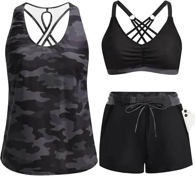 Rilena – Tankini-Set mit Taschen und Boyshorts